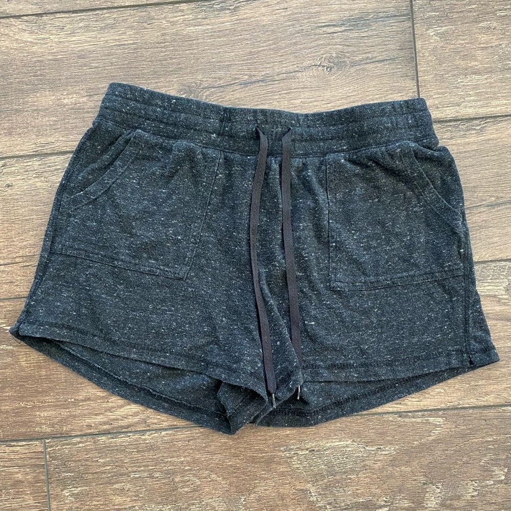 dark grey speckled shorts